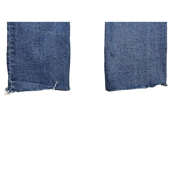 Zara Women's High-Rise Cropped Straight Leg Zip Fly Jeans w Raw Hem - Size US 8 - Picture 5 of 8